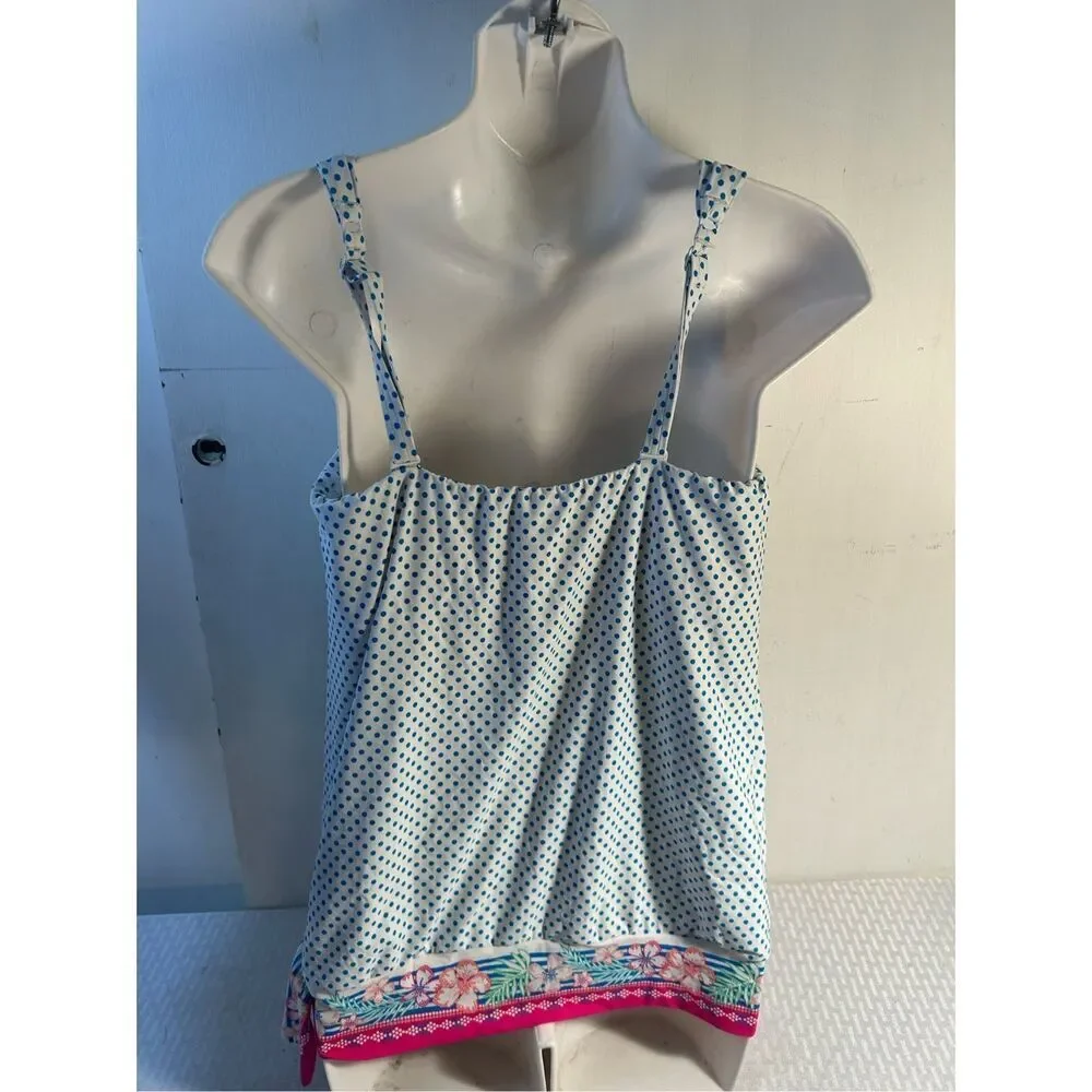 Coco reef‎ halter swim top 34dd bra slimming dots flowers rn#85736 - Picture 8 of 11
